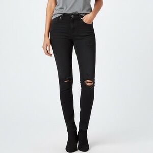 American Eagle Outfitters Women‎ Black Super Stretch Ripped Knee Jeggings Size 4